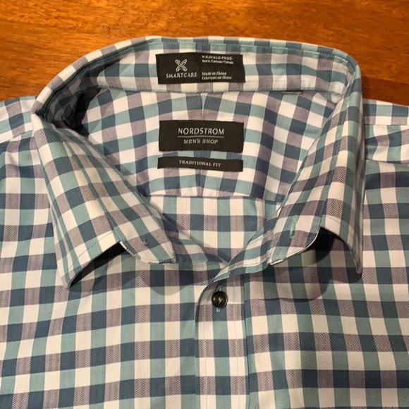Nordstrom Men’s Shop blue/green dress shirt - Picture 1 of 3